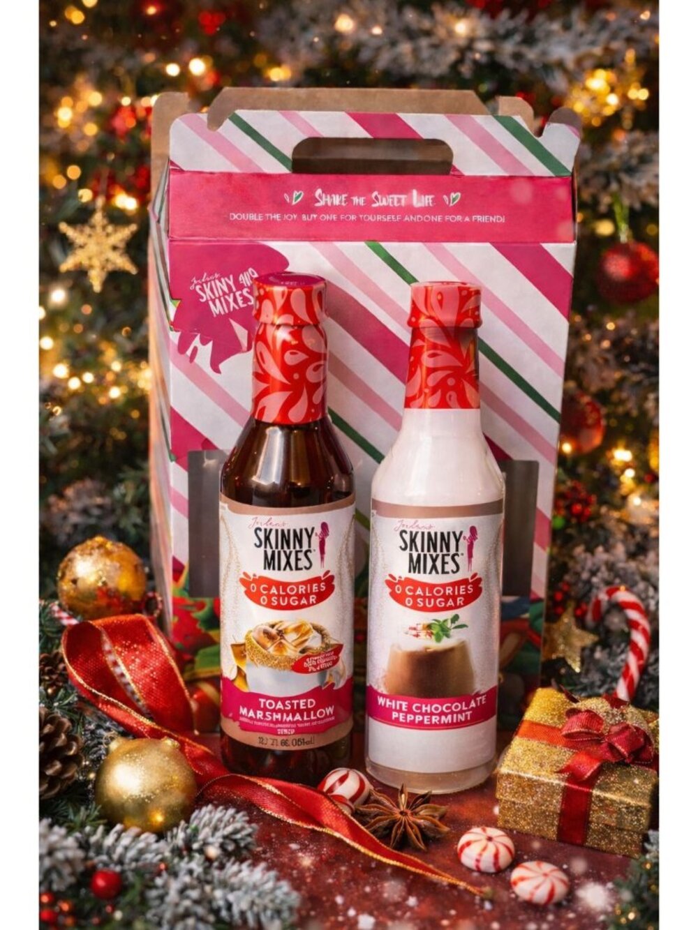 2 Jordan’s Skinny Mixes Holiday Syrups Zero Sugar Toasted Marshmallow Peppermint